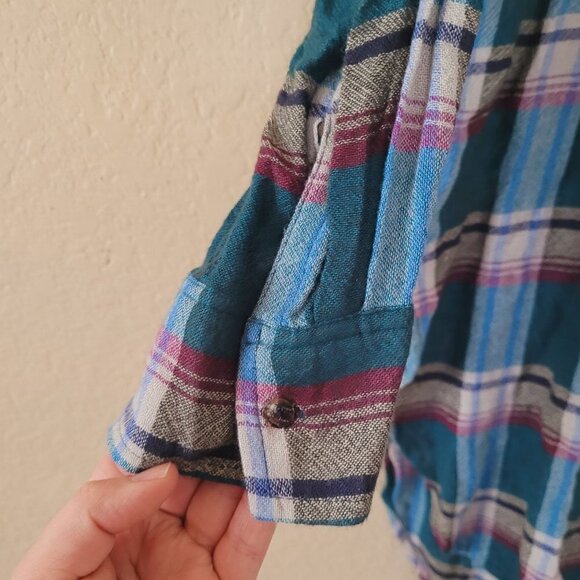 Anthropologie Akemie + Kim Womens Plaid Tunic Size Medium Wool Blend Shirtdres - Picture 6 of 7